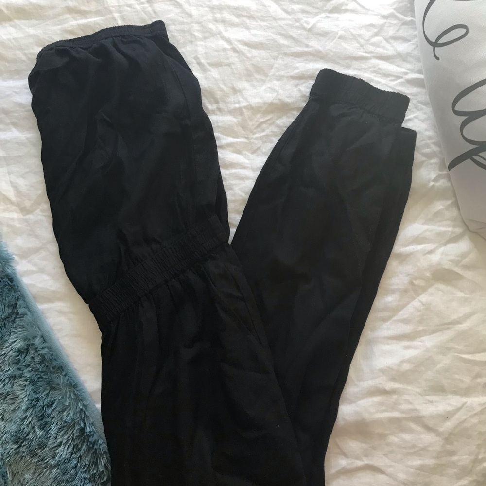 Strapless black jumpsuit